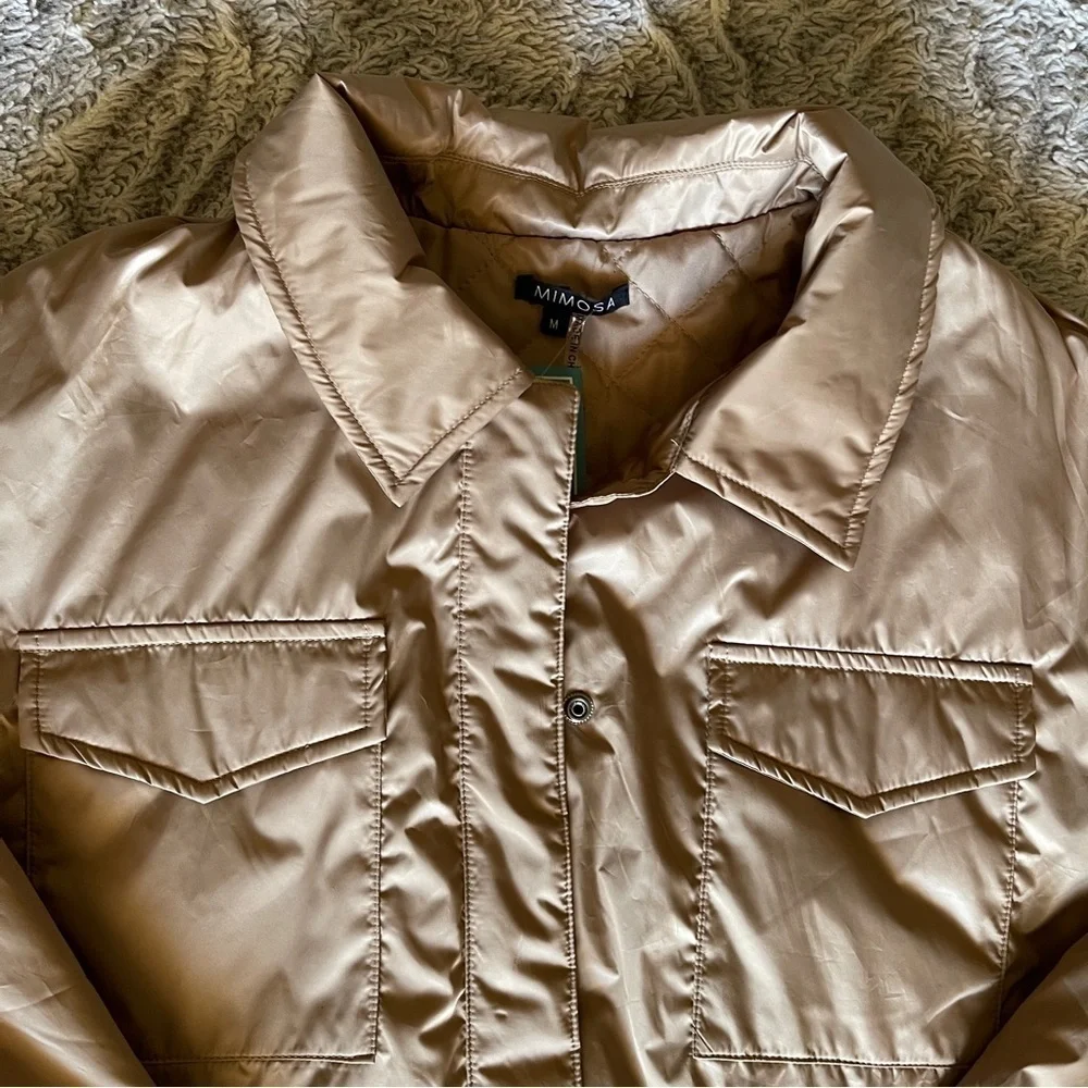 *NWT* Tan Quilted Puffer Jacket with Elastic Cuffs